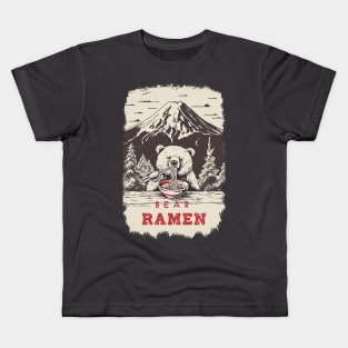 Mountain Ramen Bear A Delight for Ramen Fans! Kids T-Shirt